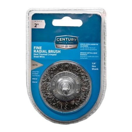 Century Drill & Tool Century Drill Drill Radial Wire Brush 2" Dia. Steel Crimped 76413